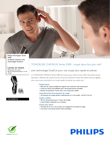 Product information | Philips HC5450/16 Tondeuse cheveux Product fiche | Fixfr
