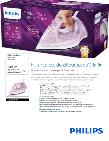 Product information | Philips GC2678/30 Fer à repasser Product fiche | Fixfr