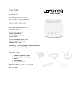 Smeg SMIC01 Sorbetière robot SMF01/02/03/11 Sorbetière Product fiche