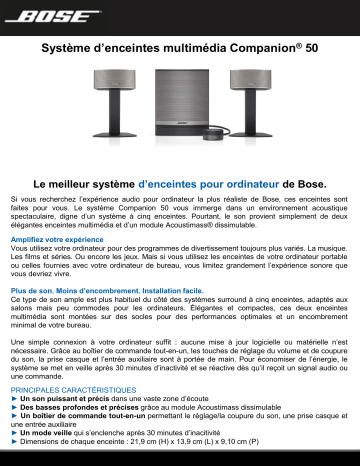 Product information | Bose Companion 50 Enceinte PC Product fiche | Fixfr