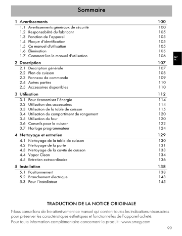 Manuel du propriétaire | Smeg BG91IX9-1 Piano de cuisson induction Owner's Manual | Fixfr