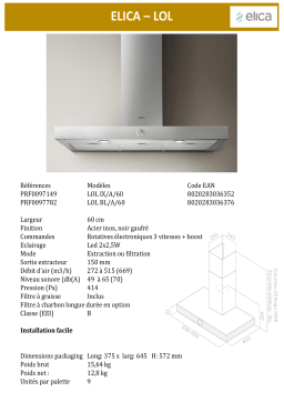 Elica LOL BL/A/60 Hotte décorative murale Product fiche