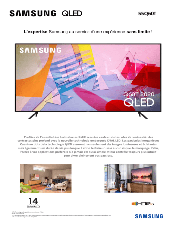 Product information | Samsung QE55Q60T 2020 TV QLED Product fiche | Fixfr