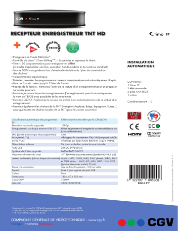 Product information | CGV ETIMO FP Décodeur TNT Product fiche | Fixfr