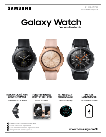 Product information | Samsung Galaxy Watch Noir Carbone 42mm Montre connectée Product fiche | Fixfr