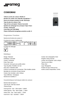 Smeg CO68GMA8 Cuisinière mixte Product fiche