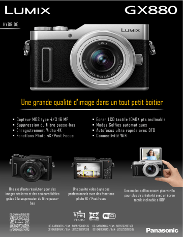 Product information | Panasonic GX880K Noir + 12-32mm Appareil photo Hybride Product fiche | Fixfr