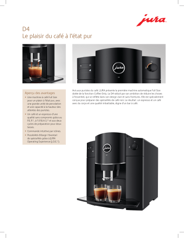 Product information | Jura D4 Piano Black Expresso Broyeur Product fiche | Fixfr