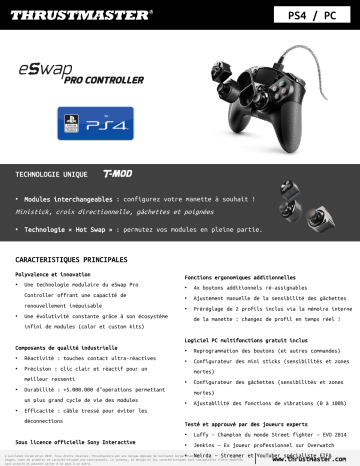 Product information | Thrustmaster Eswap Pro Controller Manette Product fiche | Fixfr