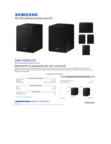 Product information | Samsung SWA-9500S Kit enceinte surround Product fiche | Fixfr