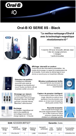 Product information | Oral-B IO Series 8S Noir Brosse à dents électrique Product fiche | Fixfr