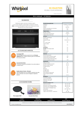 Whirlpool W6MD440BSS W COLLECTION Micro ondes encastrable Product fiche