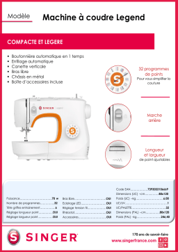 Singer MC LEGEND 3505 Machine à coudre Product fiche
