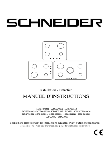 Manuel du propriétaire | Schneider SCDG30BG Domino gaz Owner's Manual | Fixfr