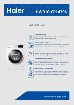 Haier HW010-CP1439N Lave linge hublot Product fiche