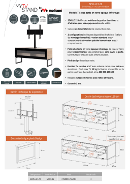 Meliconi Seville 120 cm bois clair Meuble TV Product fiche