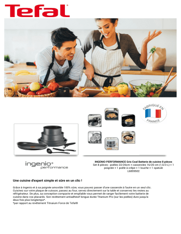 Product information | Tefal Ingenio performance 8 pieces Batterie de cuisine Product fiche | Fixfr