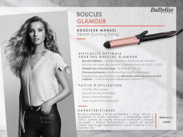 Product information | Babyliss C452E ROSE QUARTZ 32MM TONG Fer à boucler Product fiche | Fixfr