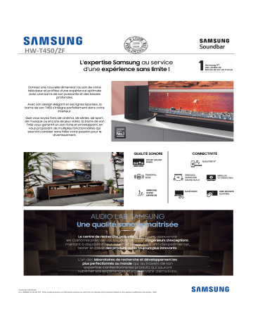 Product information | Samsung HW-T450 Barre de son Product fiche | Fixfr
