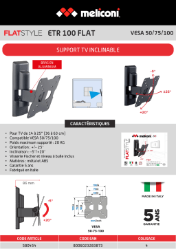 Meliconi ER-100 FLAT 14-25 pouces Support mural TV Product fiche