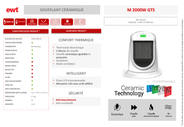 Product information | EWT M2GTS Chauffage soufflant Product fiche | Fixfr