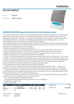 Sleep Therapy HM HDS-9000DIS Sommeil Profond Générateur de bruits blancs Product fiche