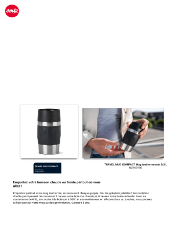 Product information | Emsa de voyage COMPACT 0.3L Noir Mug isotherme Product fiche | Fixfr