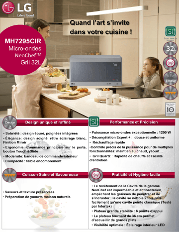 Product information | LG MH7295CIR Micro ondes gril Product fiche | Fixfr