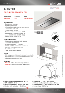 Airlux AHG770IX Groupe filtrant Product fiche