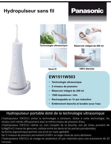 Product information | Panasonic EW1511 Hydropulseur Product fiche | Fixfr