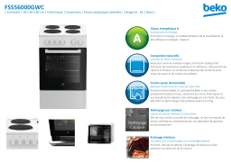 Beko FSS56000GWC Cuisinière électrique Manuel utilisateur