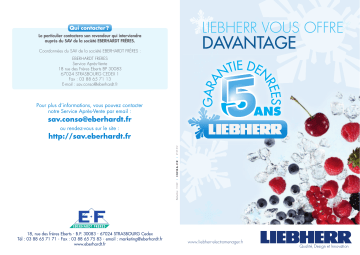Manuel du propriétaire | Liebherr GN1066-21 Congélateur top Owner's Manual | Fixfr