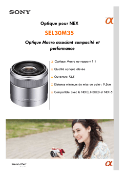 Sony SEL 30mm MacroF3,5 Objectif pour Hybride Product fiche