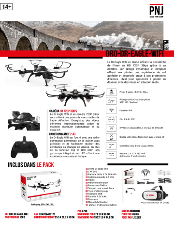 Product information | PNJ DR-Eagle + Casque CVR360 Drone Product fiche | Fixfr