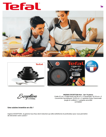 Product information | Tefal Ingenio Exception 10pcs Batterie de cuisine Product fiche | Fixfr