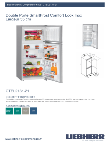 Product information | Liebherr CTel2131-21 Réfrigérateur 2 portes Product fiche | Fixfr