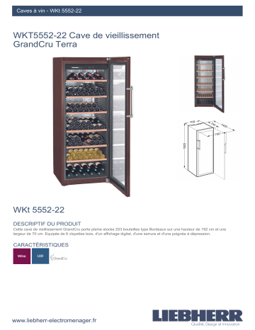 Product information | Liebherr WKt5552-22 Cave à vin vieillissement Product fiche | Fixfr