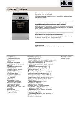 Faure FCI6561PSA Cuisinière induction Product fiche