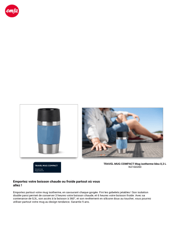 Product information | Emsa de voyage COMPACT 0.3L Bleu Mug isotherme Product fiche | Fixfr