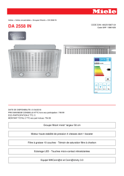 Miele DA 2558 IN groupe filtrant Product fiche