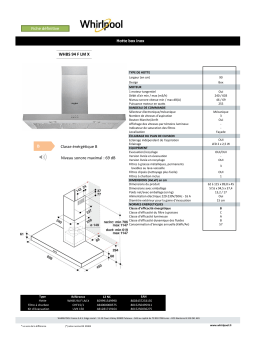 Whirlpool WHBS94FLMX Hotte décorative murale Product fiche