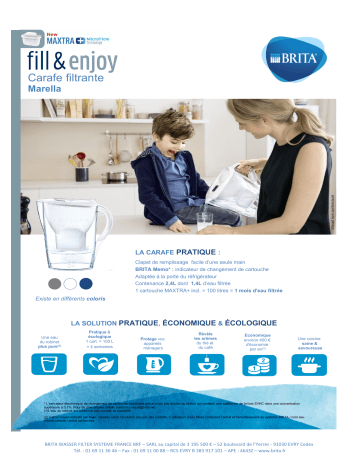 MARELLA blanc + 1 cartouche Maxtra+ | Marella bleu + 1 cartouche Maxtra+ | Product information | Brita MARELLA graphite + 1 cartouche Maxtra+ Carafe filtrante Product fiche | Fixfr