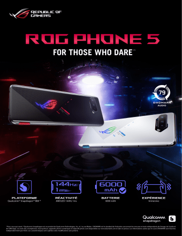 Product information | Asus ROG Phone 5 16/256 Go 5G Smartphone Product fiche | Fixfr