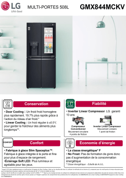 LG GMX844MCKV Réfrigérateur multi portes Product fiche