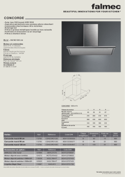 Falmec CONCORD1630 Hotte décorative murale Manuel utilisateur