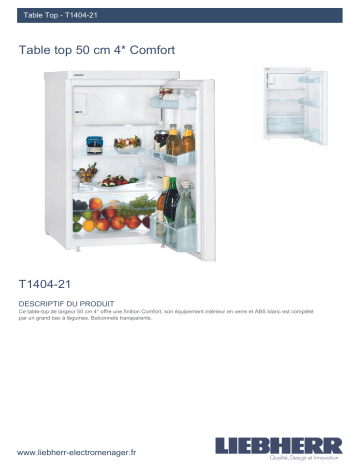 Product information | Liebherr T1404-21 Réfrigérateur top Product fiche | Fixfr