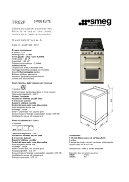 Smeg TR62P Cuisinière mixte Product fiche