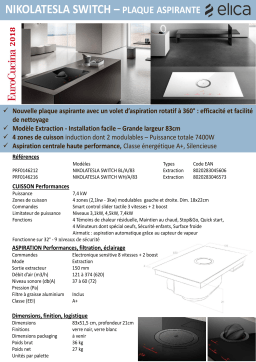 Elica NIKOLATESLA SWITCH BL/F/80 Table induction aspirante Product fiche