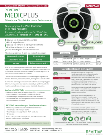 Product information | Revitive MedicPlus Stimulateur circulatoire Product fiche | Fixfr
