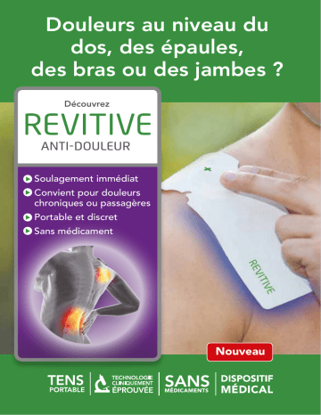 Product information | Revitive Anti douleur pack de rechange Electrostimulation Product fiche | Fixfr